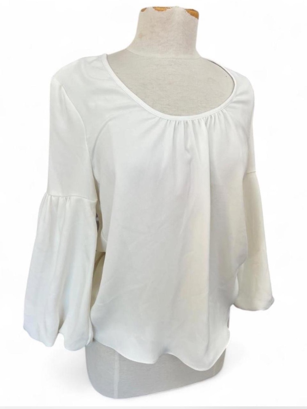 TRINA TURK BALLOON SLEEVE BLOUSE Offwhite Size Small